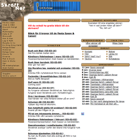 SkrattNet, mars 2003