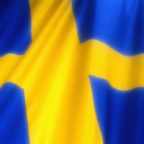 Närbild på en svensk flagga