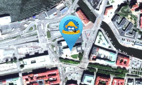 A amp of Gothenburg with a Drupalcamp icon near Järntorget